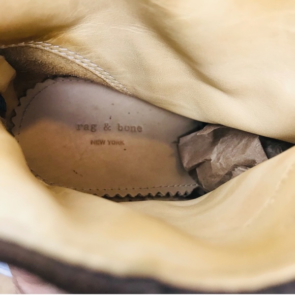 Rag & Bone Newbury Leather Suede Heeled Ankle Booties Brown Size 38.5 - Picture 2 of 6